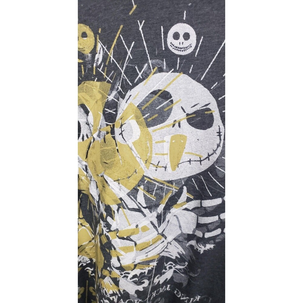 Disney Nightmare Before Christmas Tee Shirt L Gray Jack Skellington Halloween - Picture 3 of 8